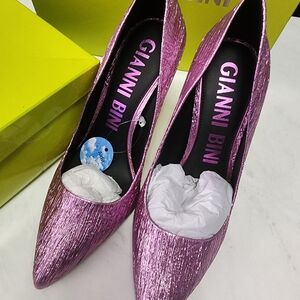 Gianni Bini Metallic Pink Heels